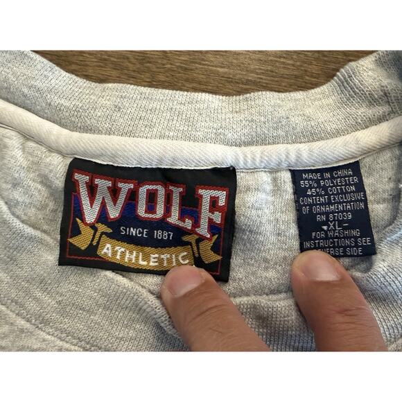 Vintage Wolf Athletic Mens Gray North American Midlands Rugged Sweatshirt XL - Picture 5 of 8